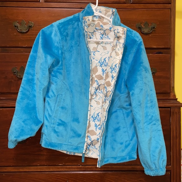 fc girl reversible white and blue snow boarding/skiing jacket - Picture 3 of 4